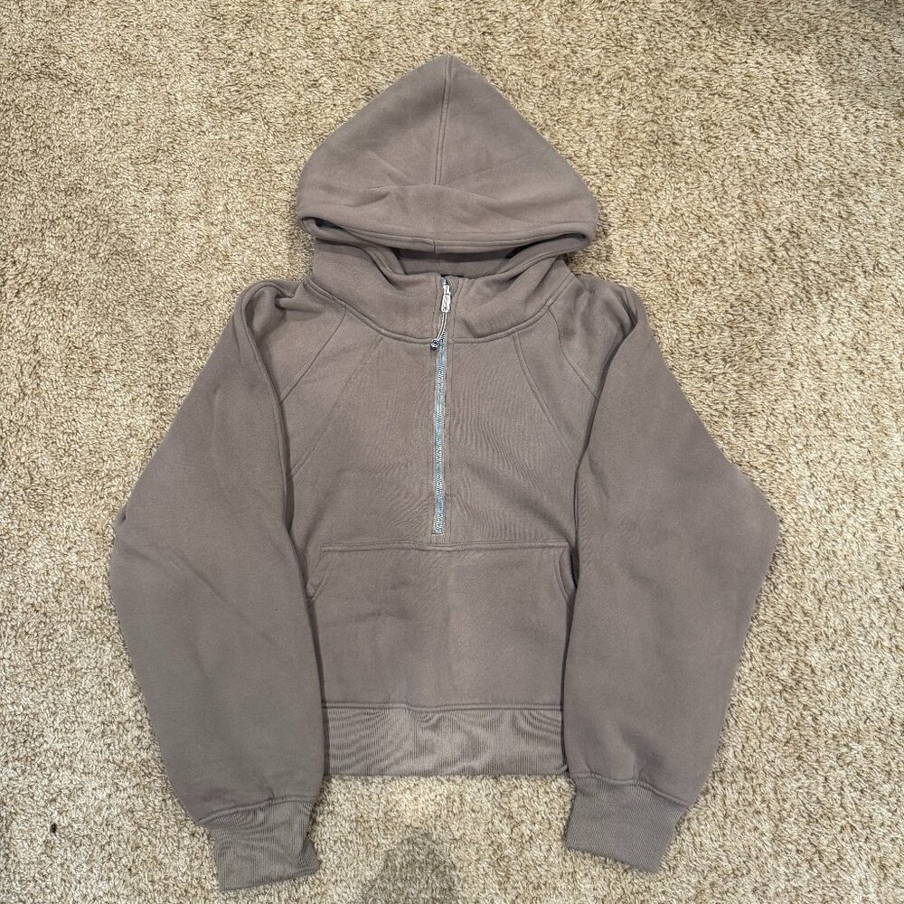 Oversized Quarter Zip Pullover | Mocha | XL